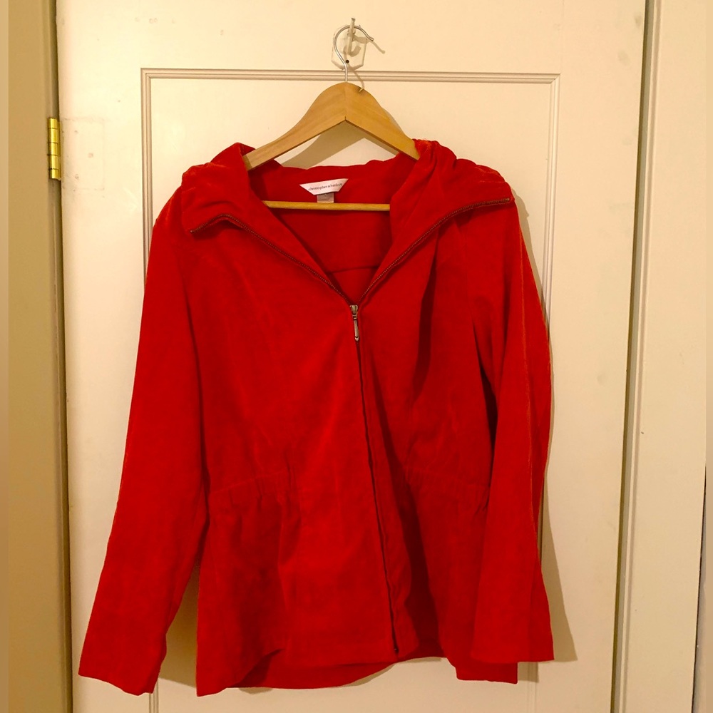 Christopher & Banks Cinched waist red coat